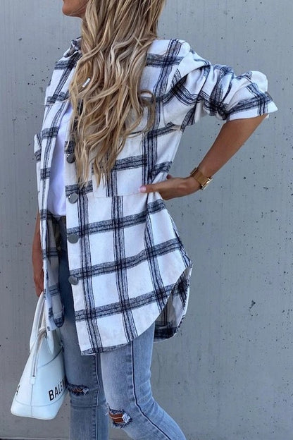 WOMEN'S PLAID PATTERN OVERSIZED SHACKETS