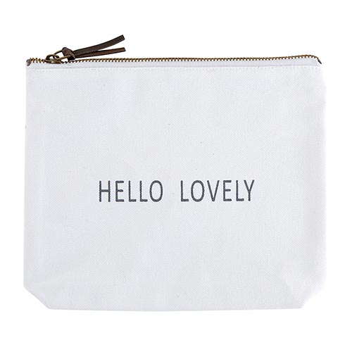 Face To Face Canvas Zip Pouch - Hello Lovely Reg $15.00 Now $12.00